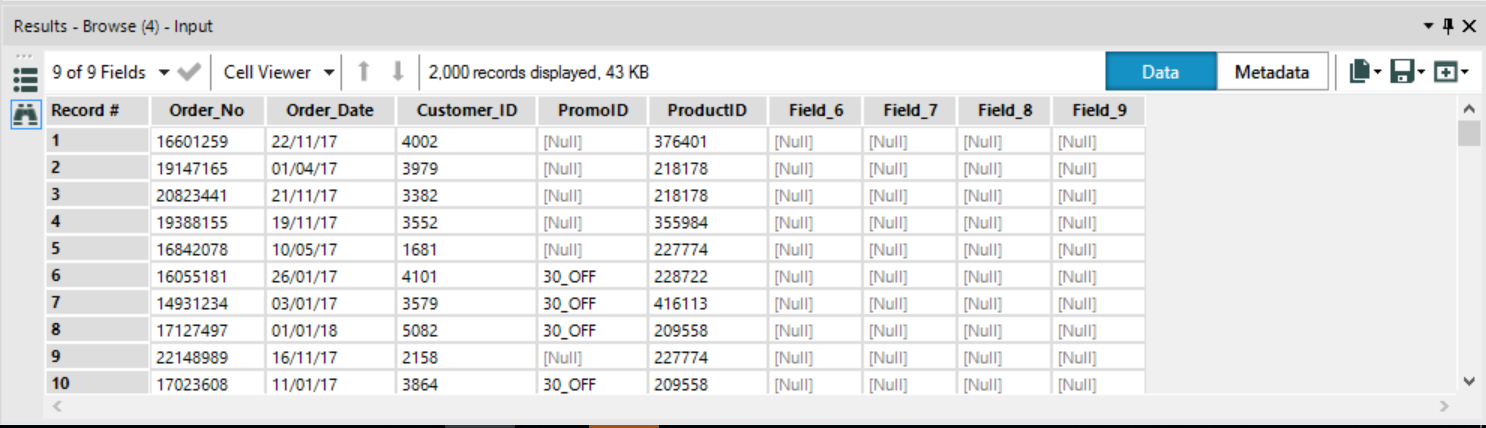 Alteryx Results Window