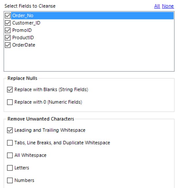 Alteryx Cleaning Tool Config