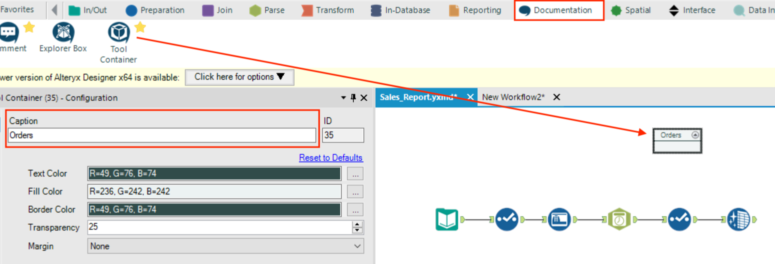 Alteryx Add Containers