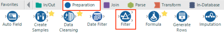 Alteryx Filter Tool