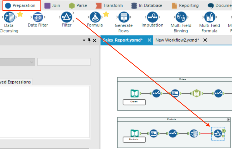 Alteryx Add Filter Tool