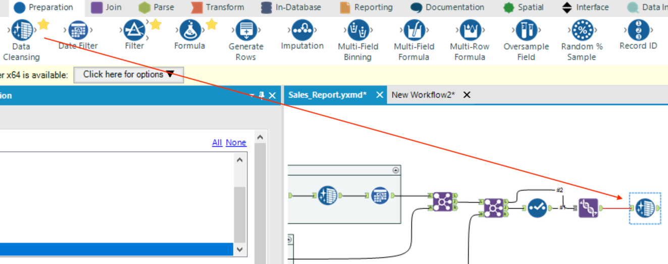 Alteryx Add Data Cleansing Tool