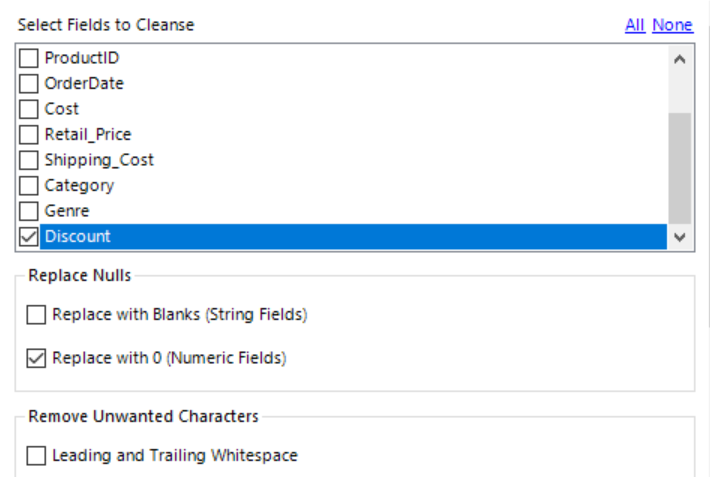 Alteryx Data Cleansing Tool Configuration