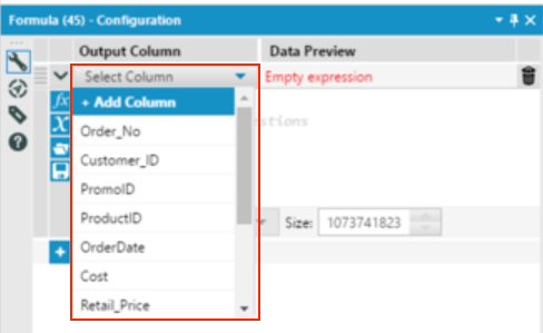 Alteryx Select Column