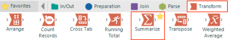 Alteryx Summarize Tool