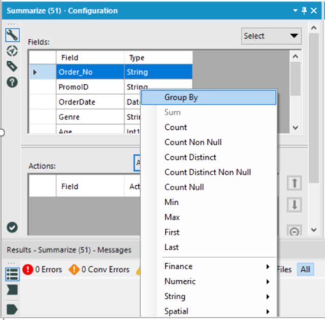 Alteryx Summarize Tool