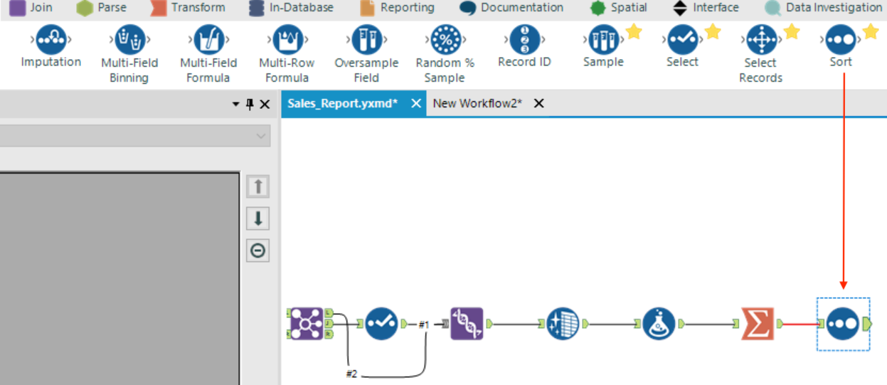 Alteryx Add Sort Tool