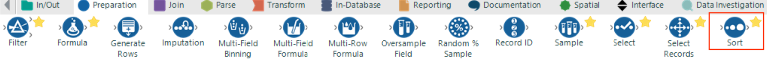 Alteryx Sort Tool